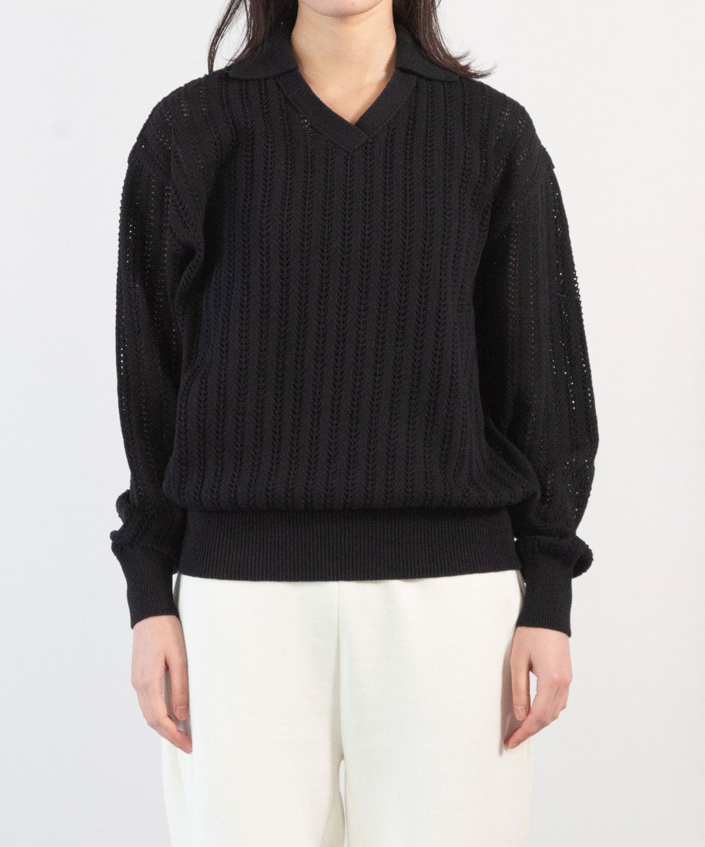 Cotton Knit Polo Top