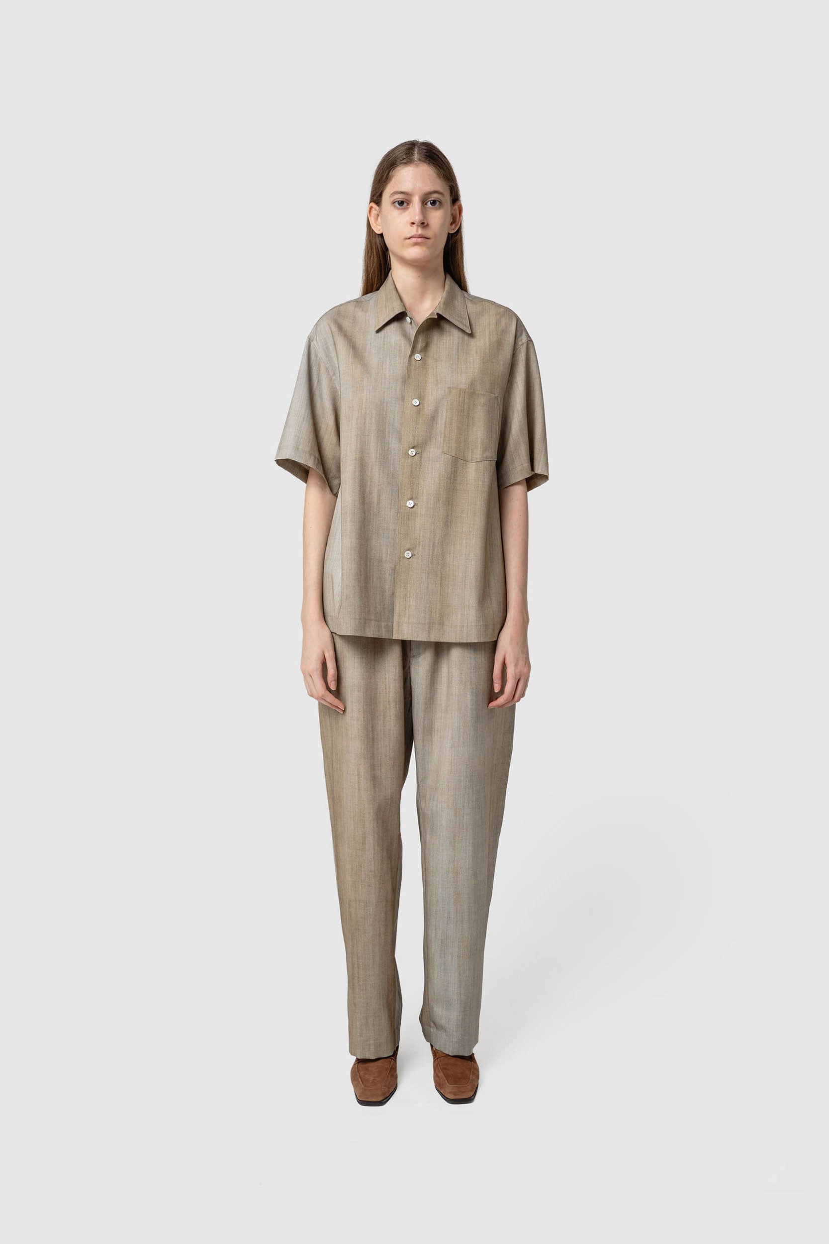 GRADATION WOOL S/S SHIRT