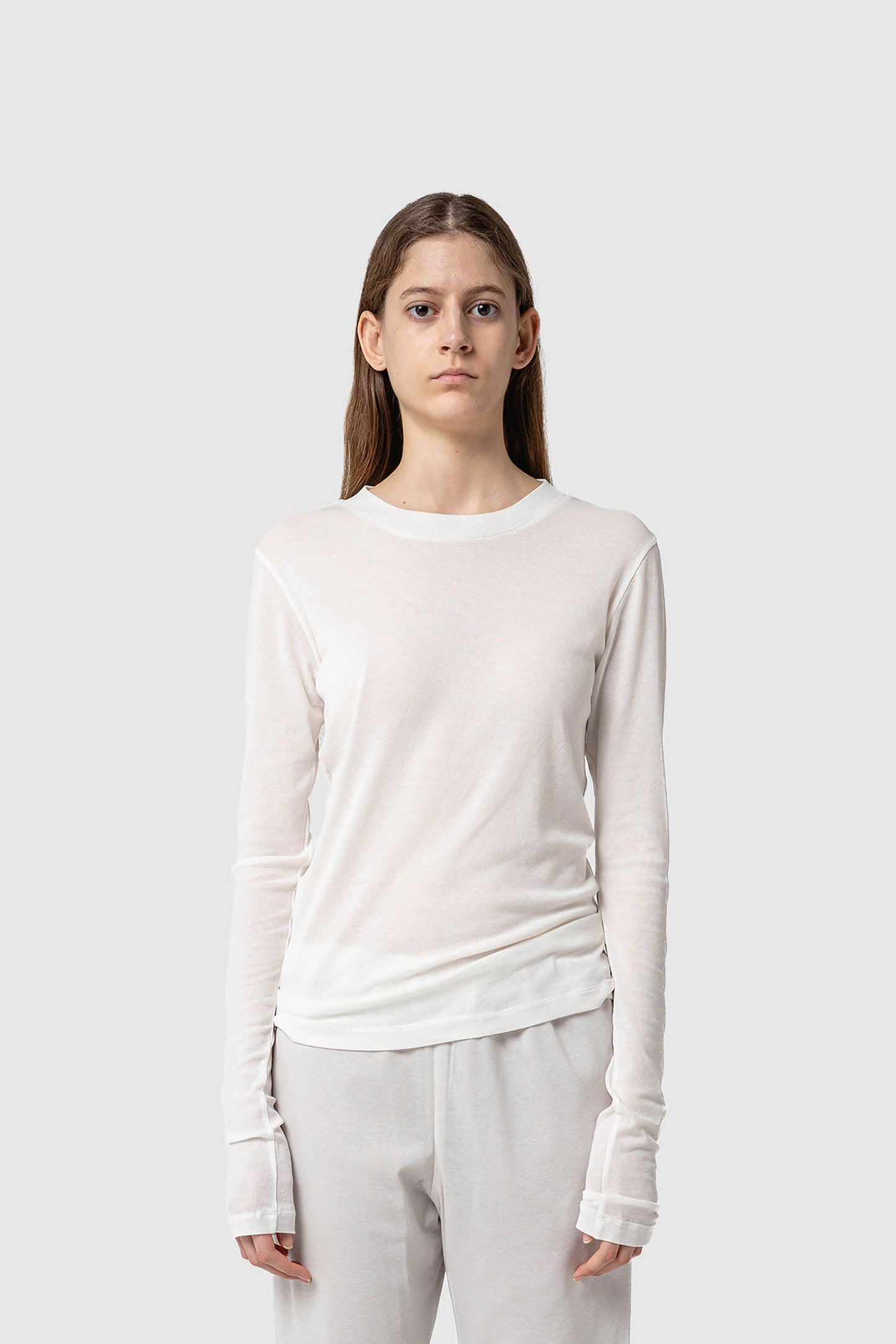 COTTON SHEER RIB L/S T-SHIRT