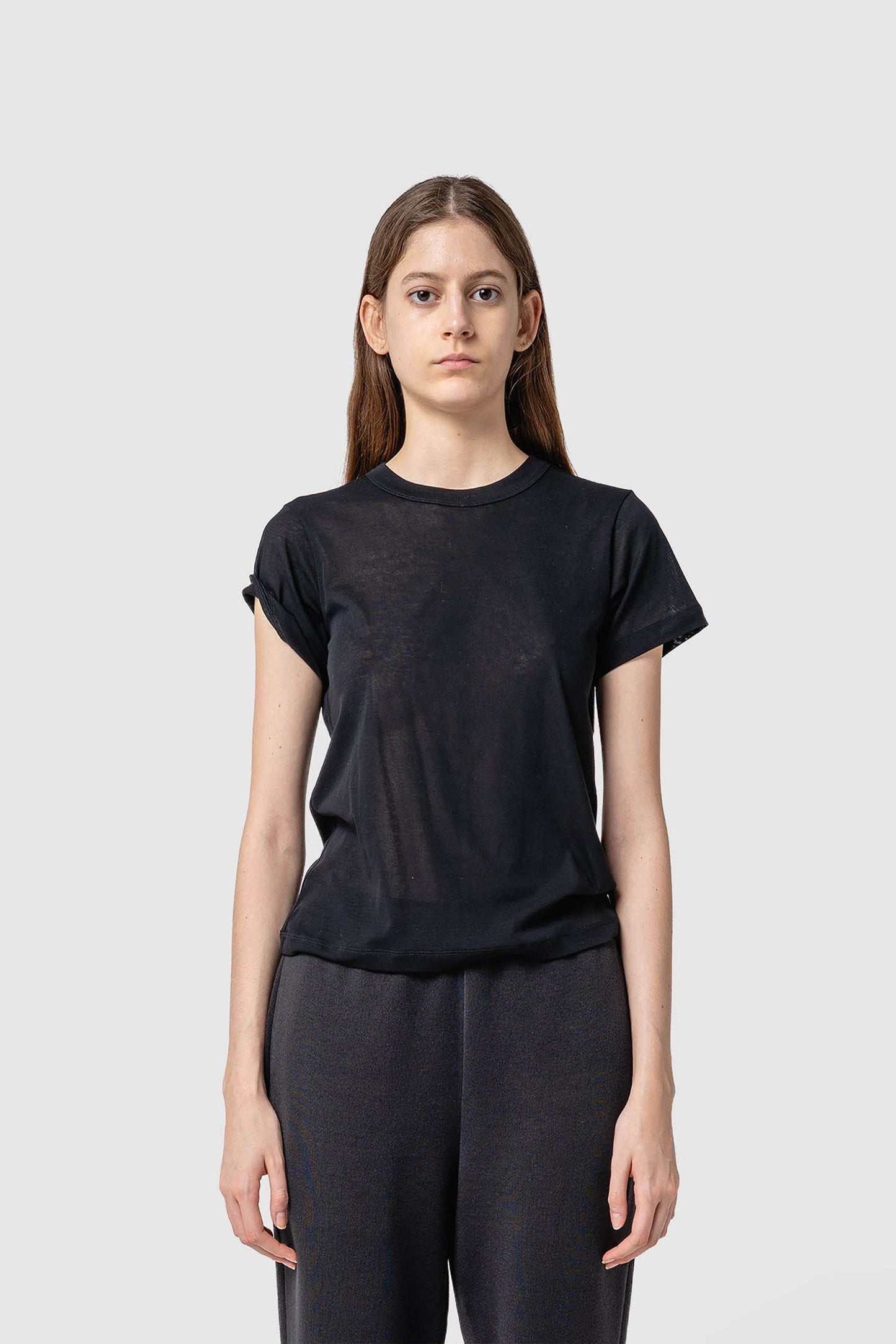 SHEER TRIMMING T-SHIRT