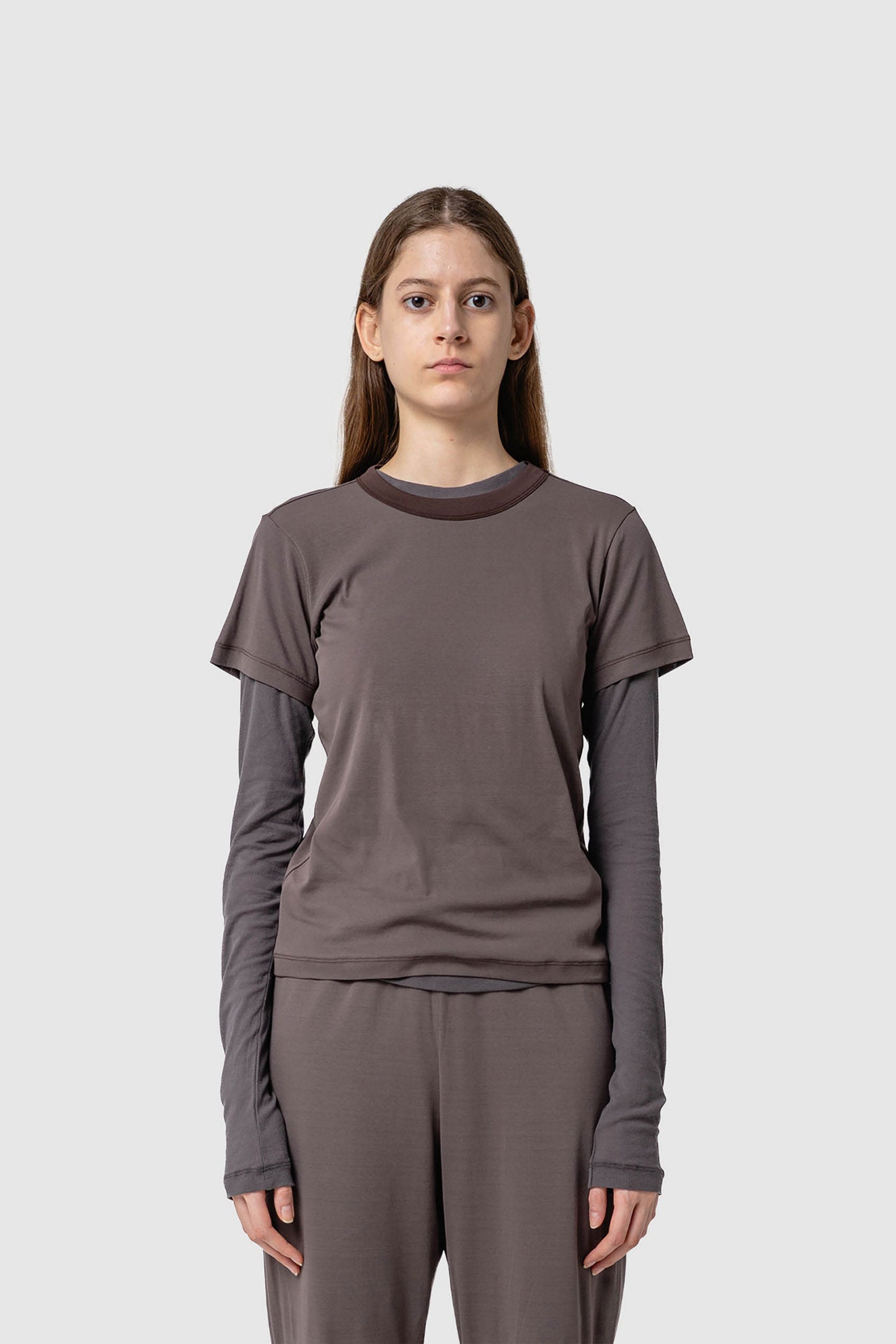 SHEER TRIMMING T-SHIRT