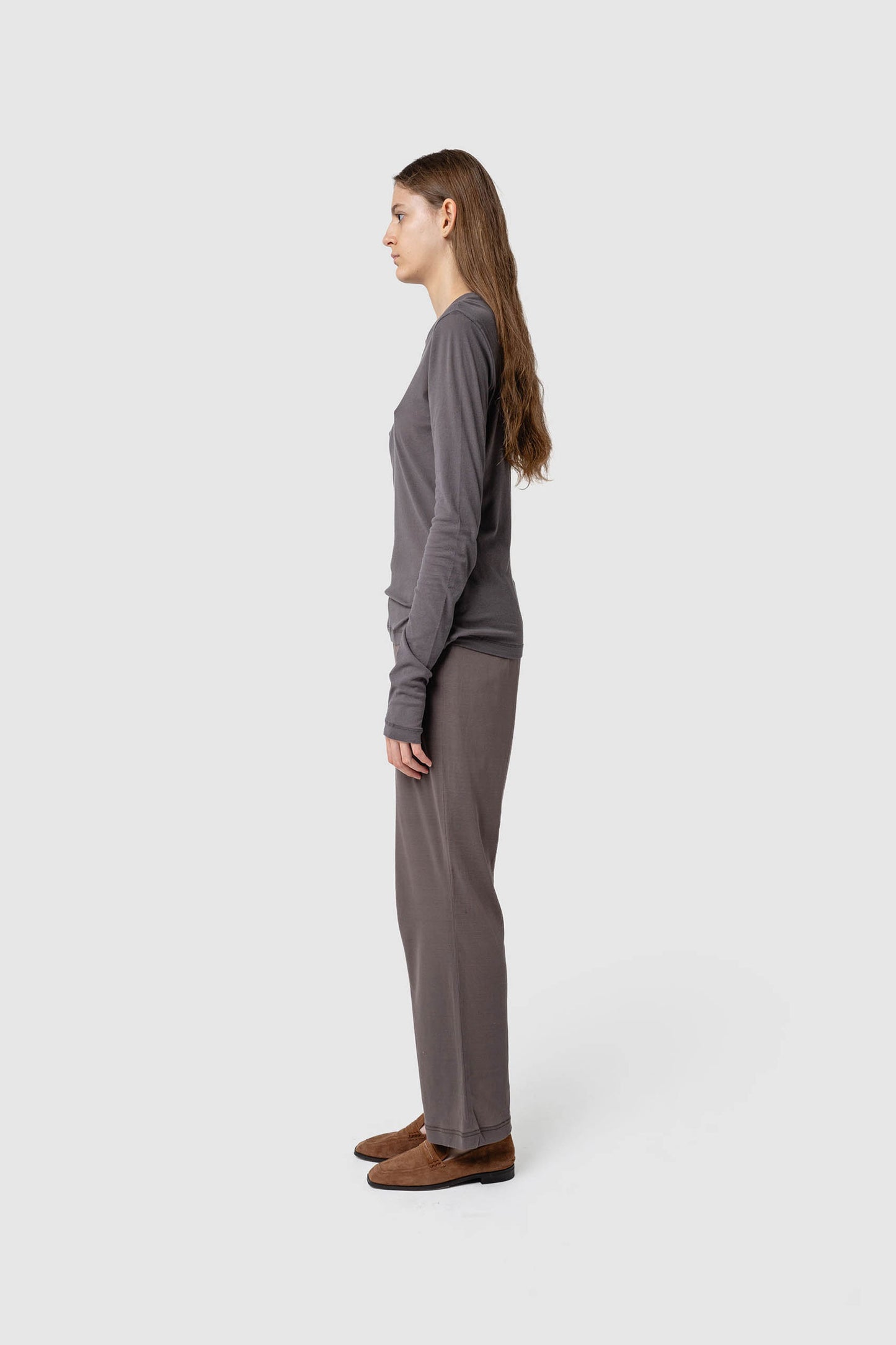 COTTON SHEER RIB L/S T-SHIRT