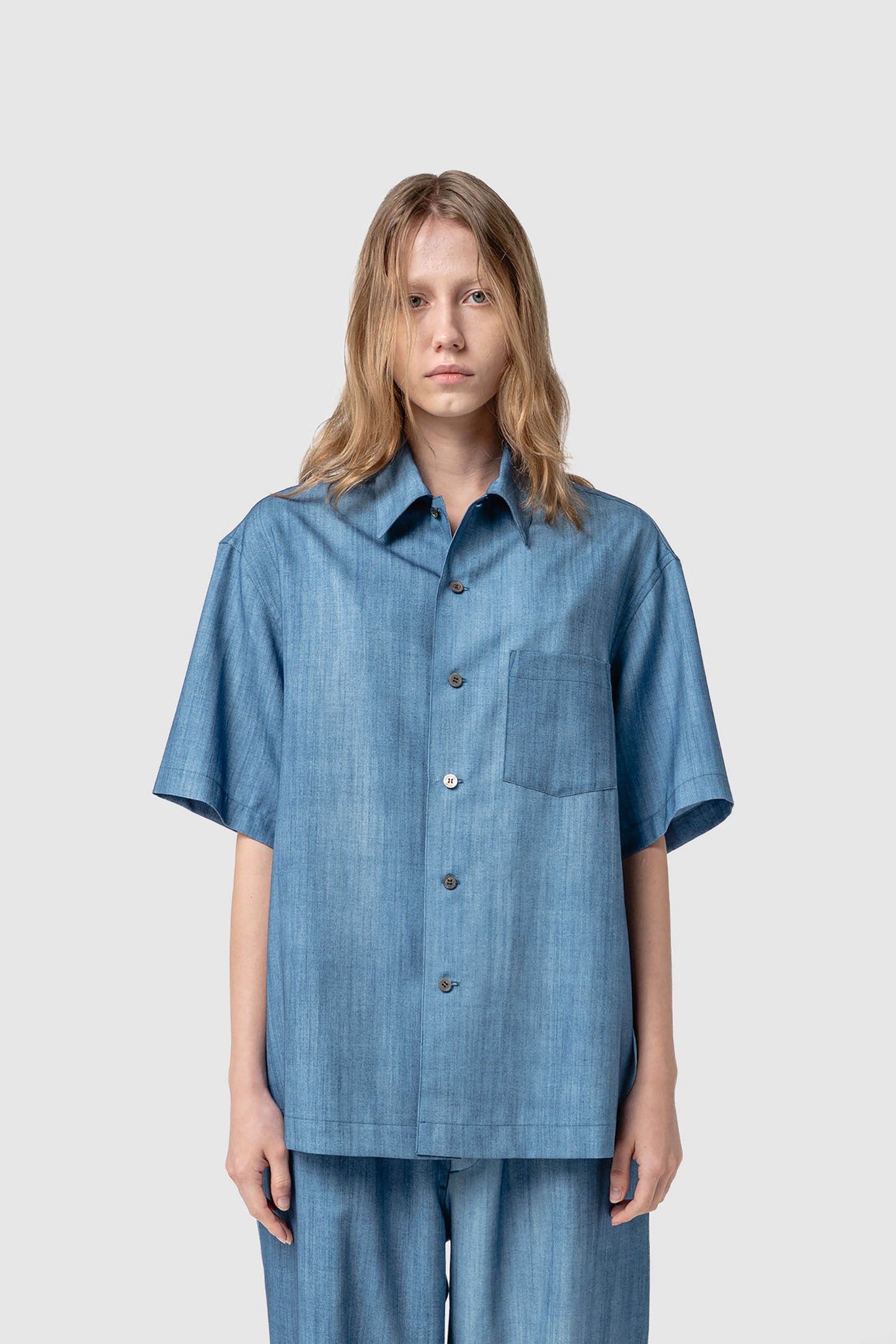 GRADATION WOOL S/S SHIRT