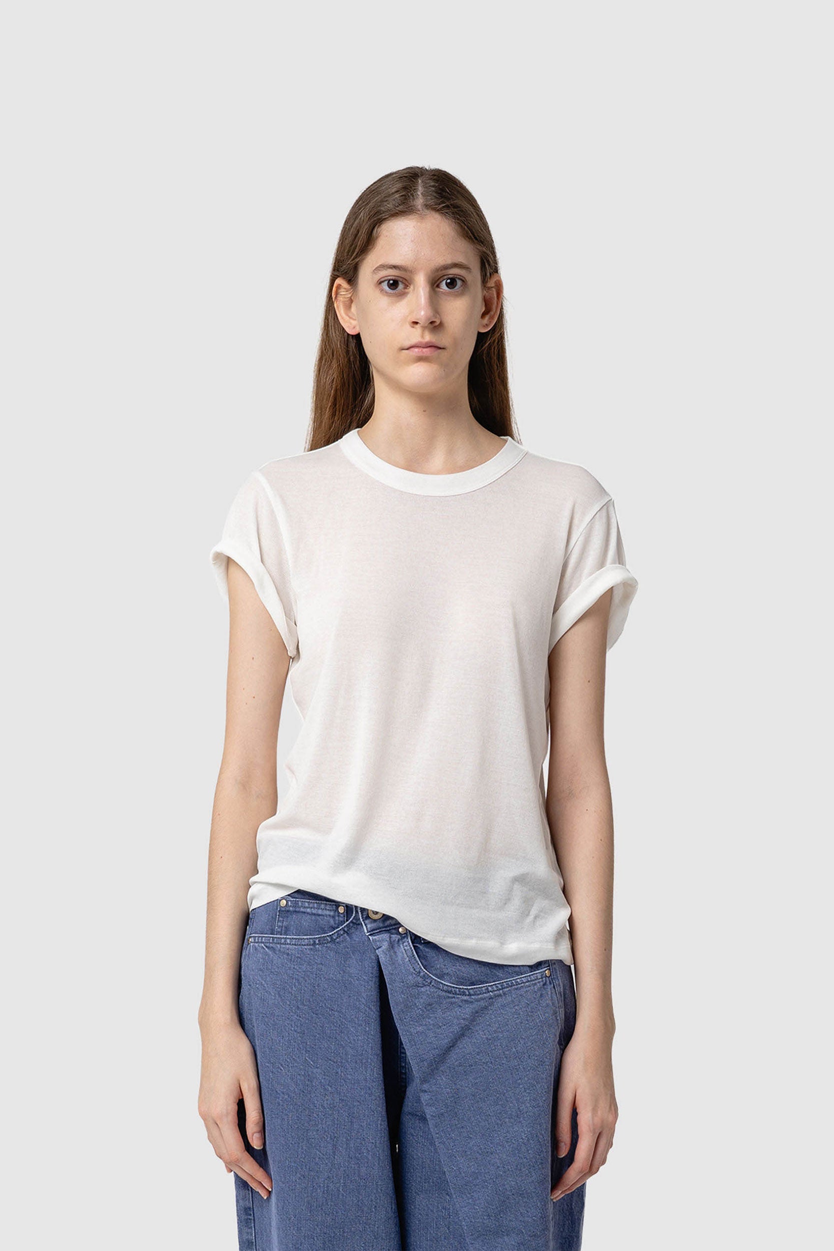 COTTON SHEER RIB T-SHIRT