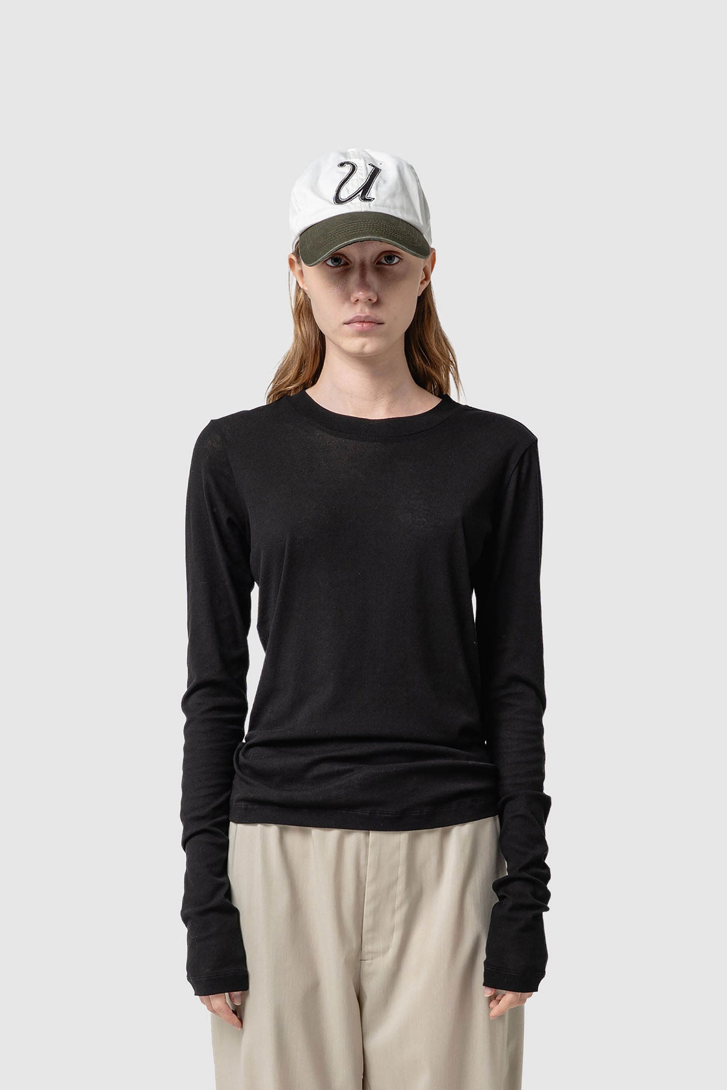 COTTON SHEER RIB L/S T-SHIRT