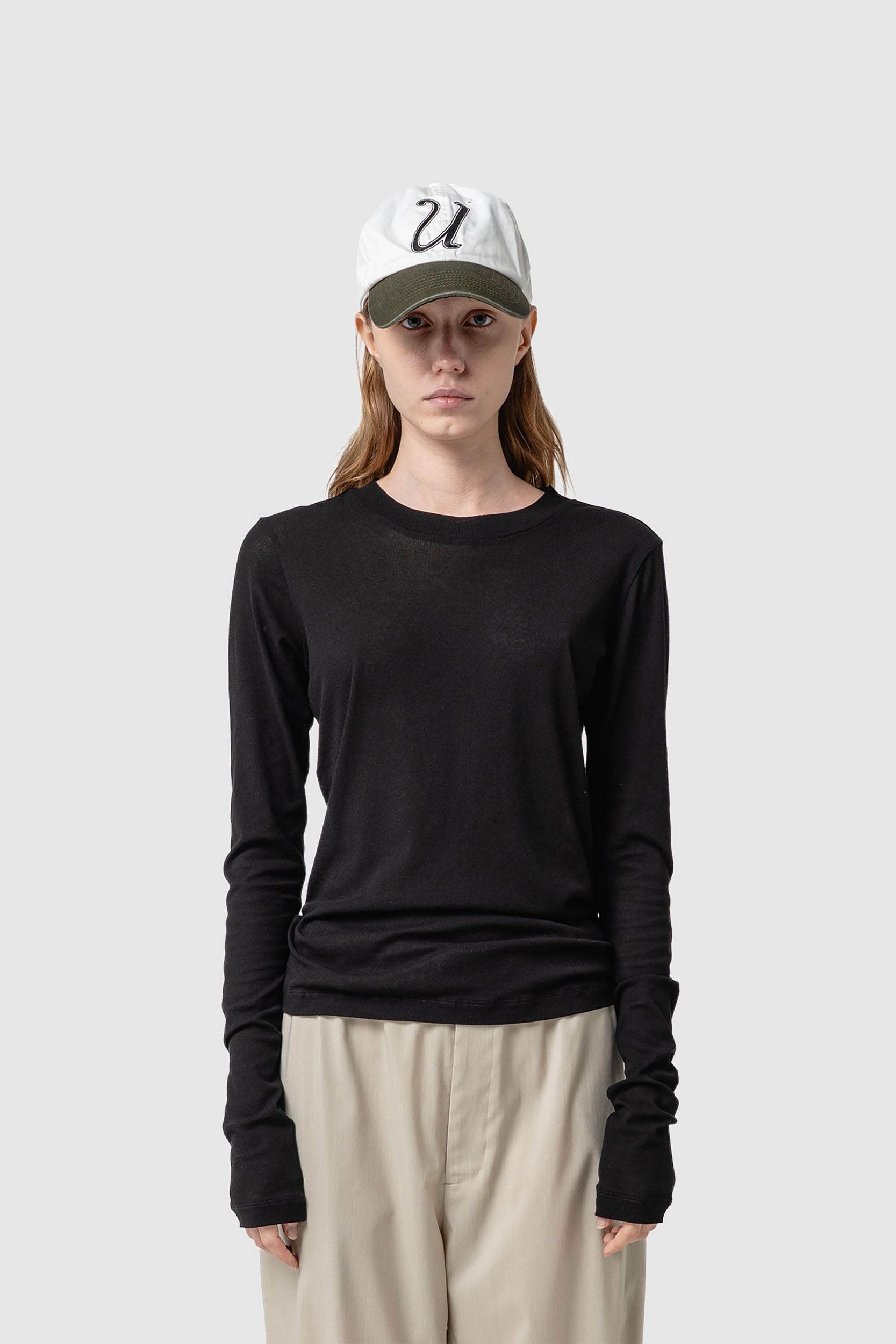 COTTON SHEER RIB L/S T-SHIRT