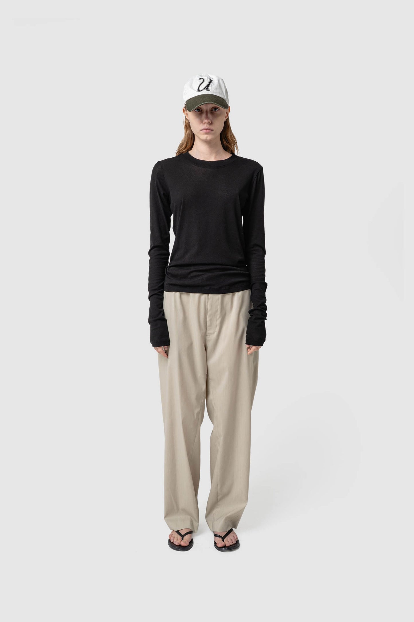 COTTON SHEER RIB L/S T-SHIRT