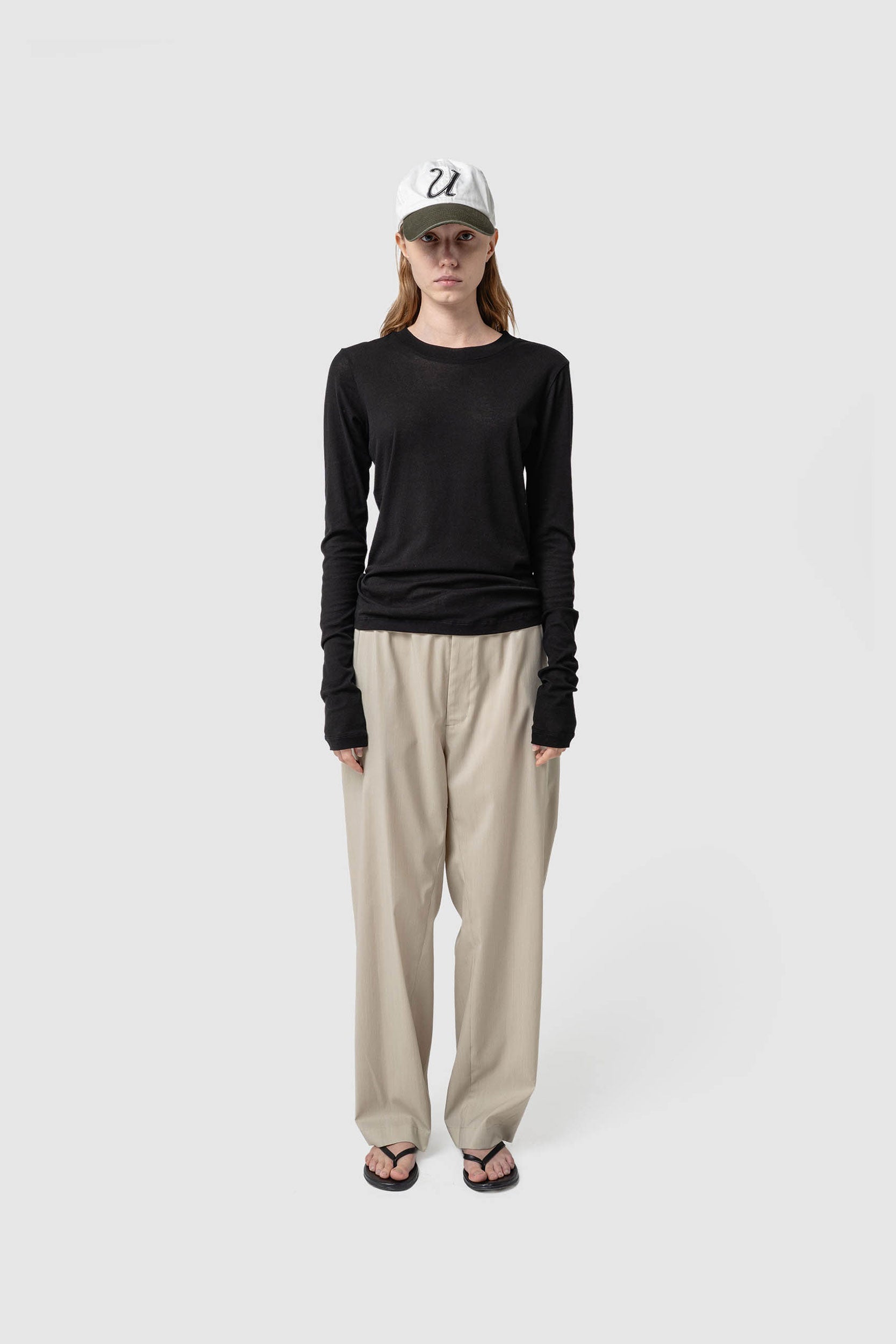 COTTON SHEER RIB L/S T-SHIRT