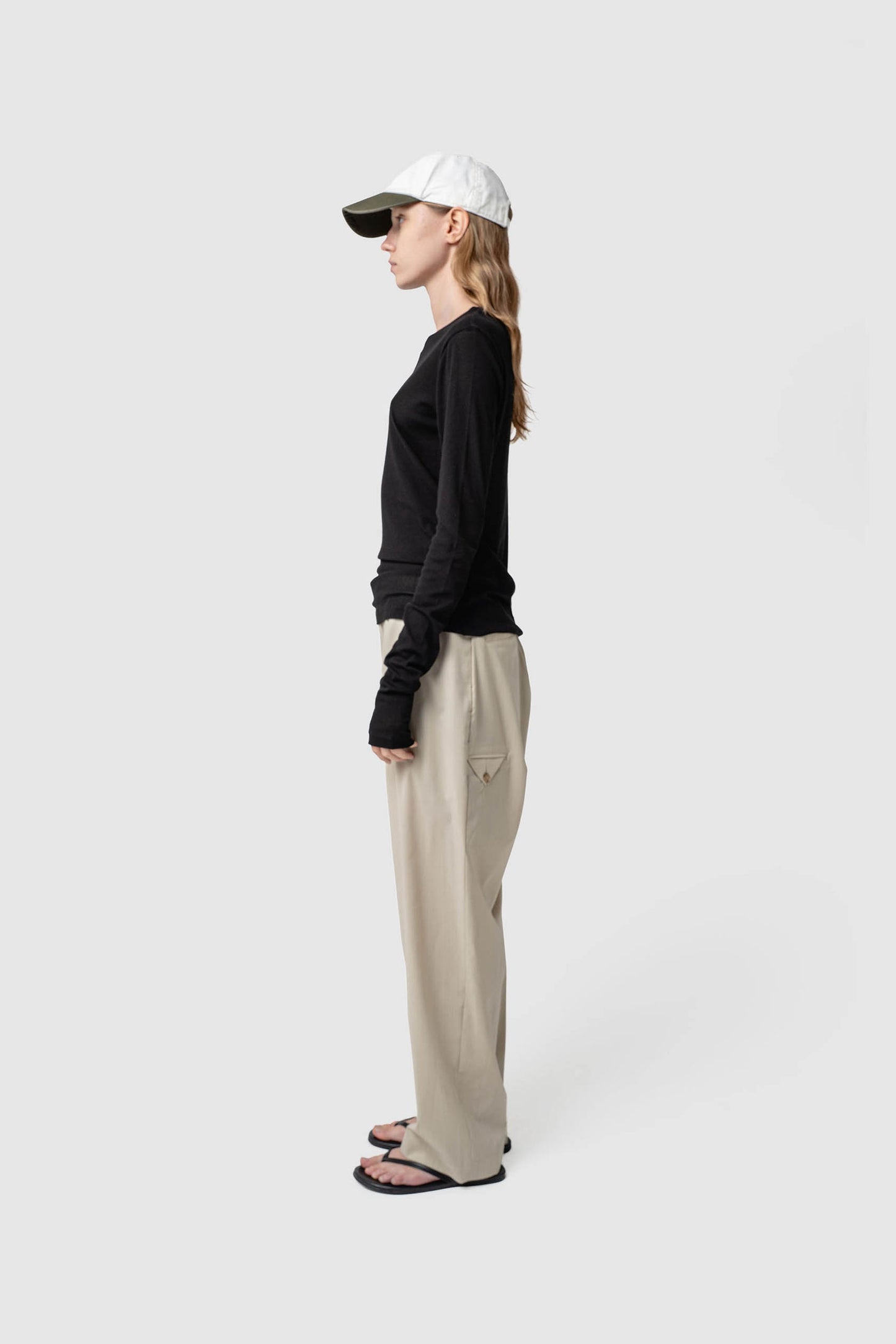 COTTON SHEER RIB L/S T-SHIRT