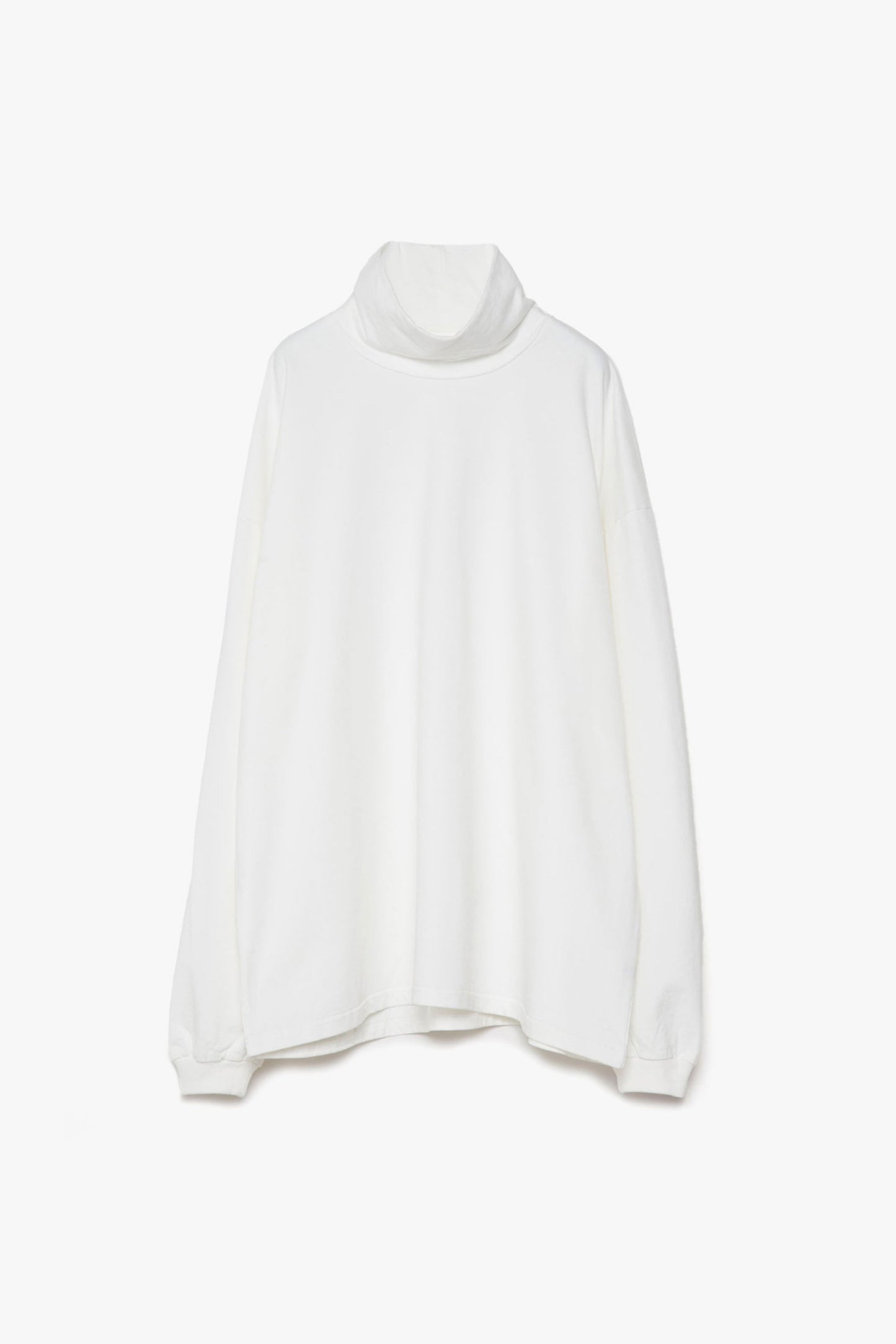 Brushed Cotton Pile Mock Neck T-shirt