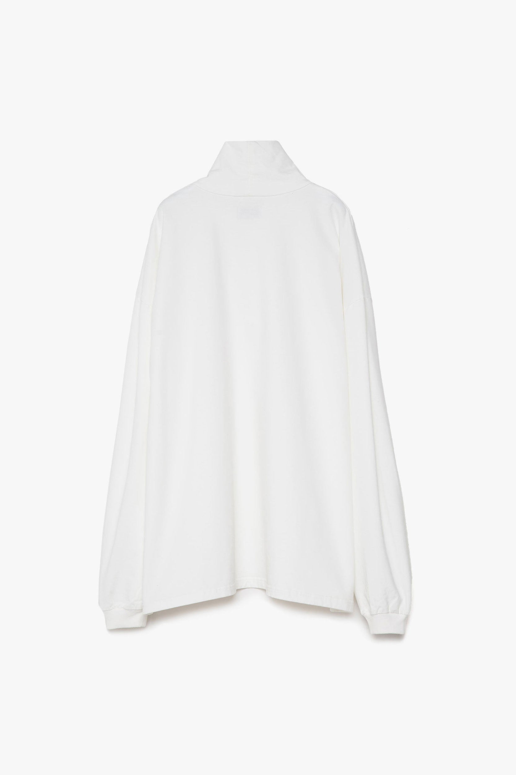 Brushed Cotton Pile Mock Neck T-shirt