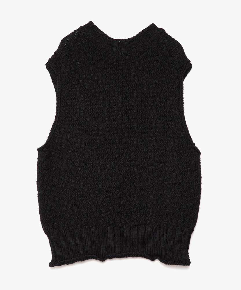 Wool Random Slub Knit Vest