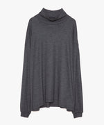 Wool Jersey Mock Neck T-Shirt