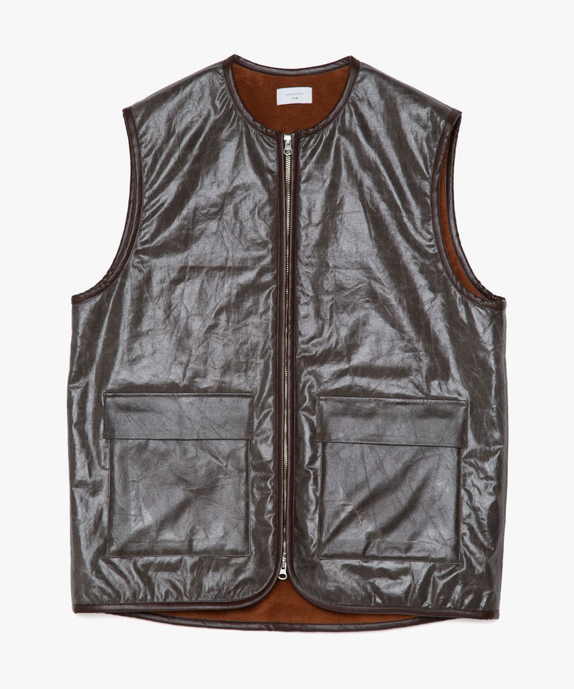 Coating Canvas Boa Vest