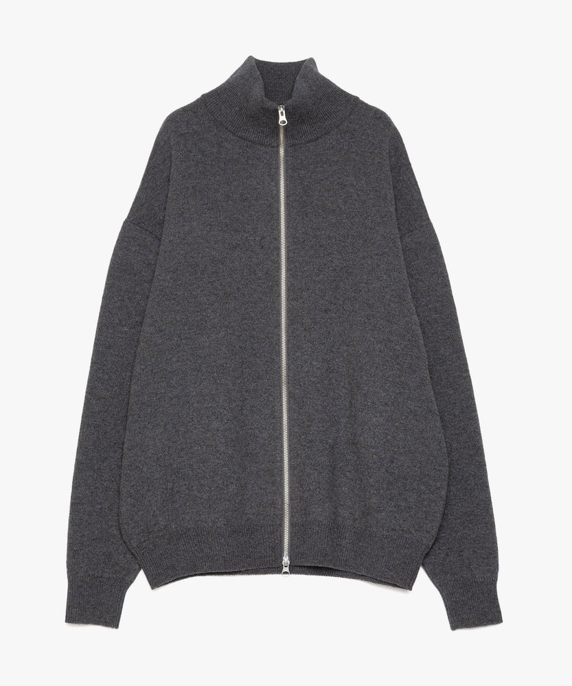 WOOL TERRY ZIP SWEATER