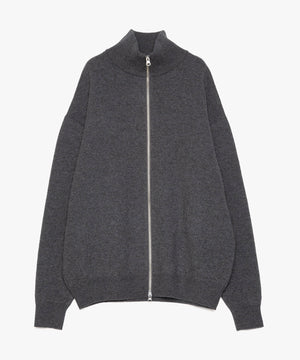 WOOL TERRY ZIP SWEATER