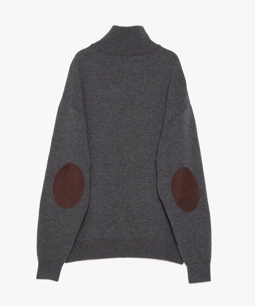 WOOL TERRY ZIP SWEATER