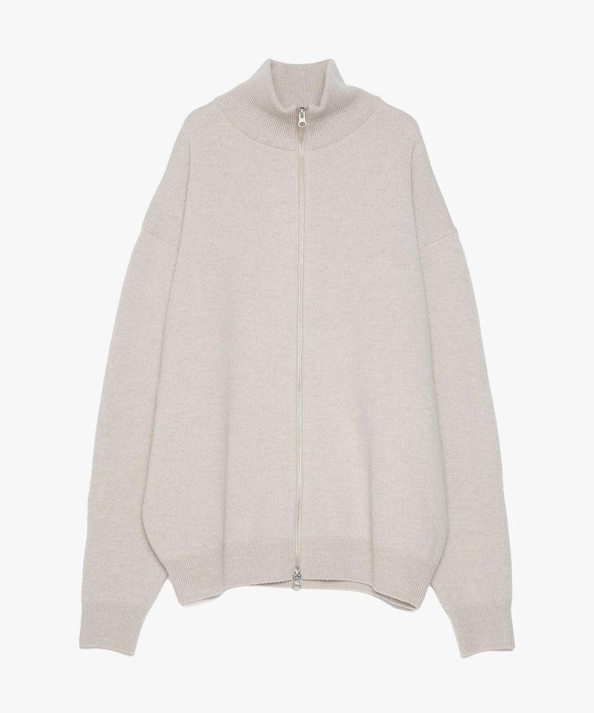 WOOL TERRY ZIP SWEATER