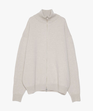 WOOL TERRY ZIP SWEATER