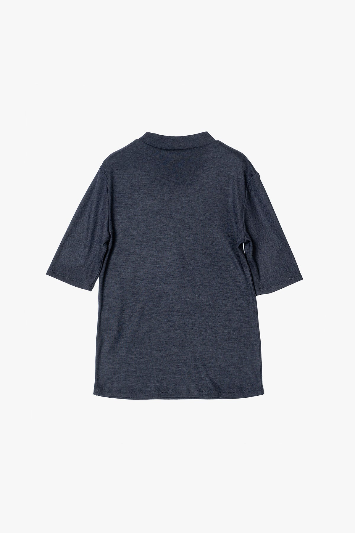 WOOL SHEER JERSEY BOTTLE NECK TOP