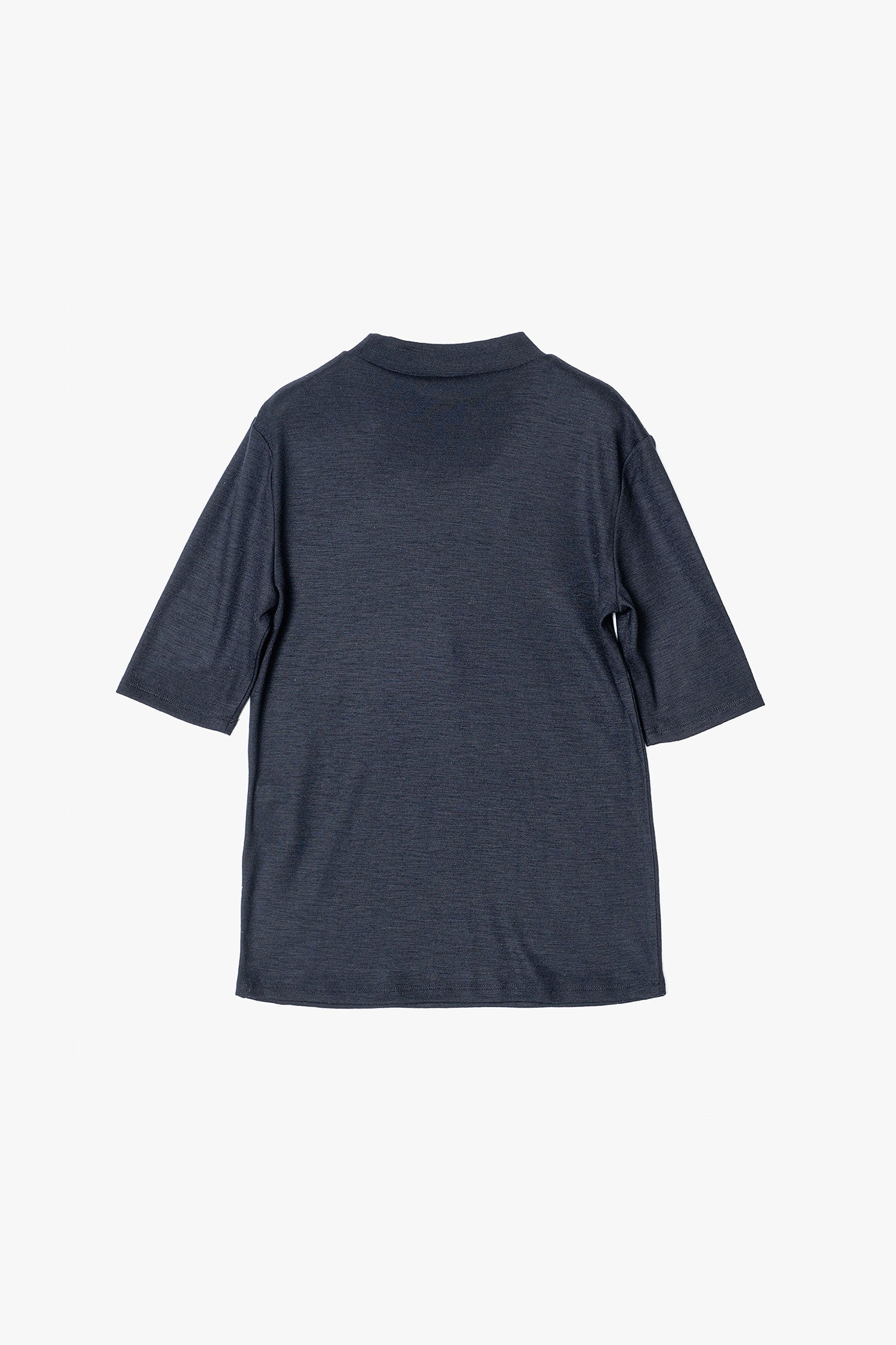 WOOL SHEER JERSEY BOTTLE NECK TOP