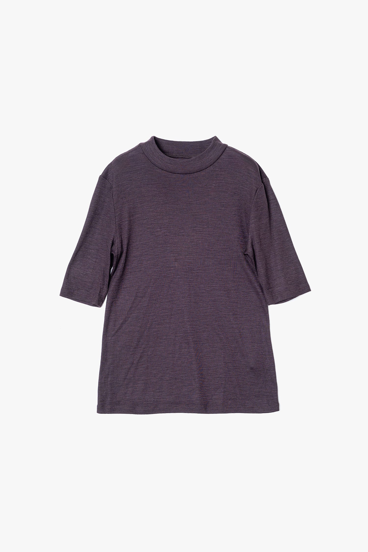 WOOL SHEER JERSEY BOTTLE NECK TOP