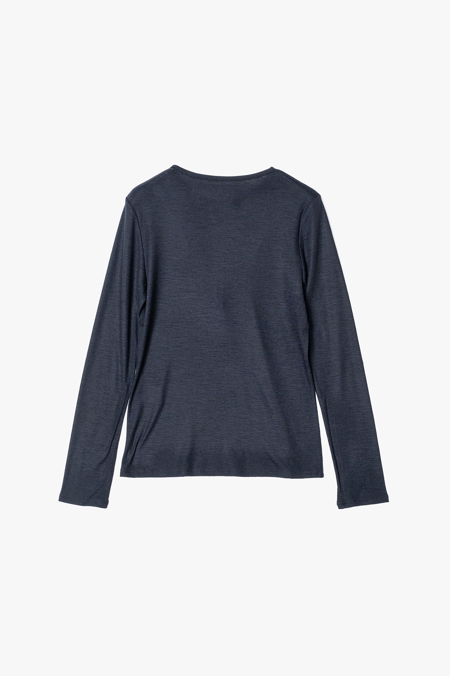 WOOL SHEER JERSEY HENRY NECK TOP