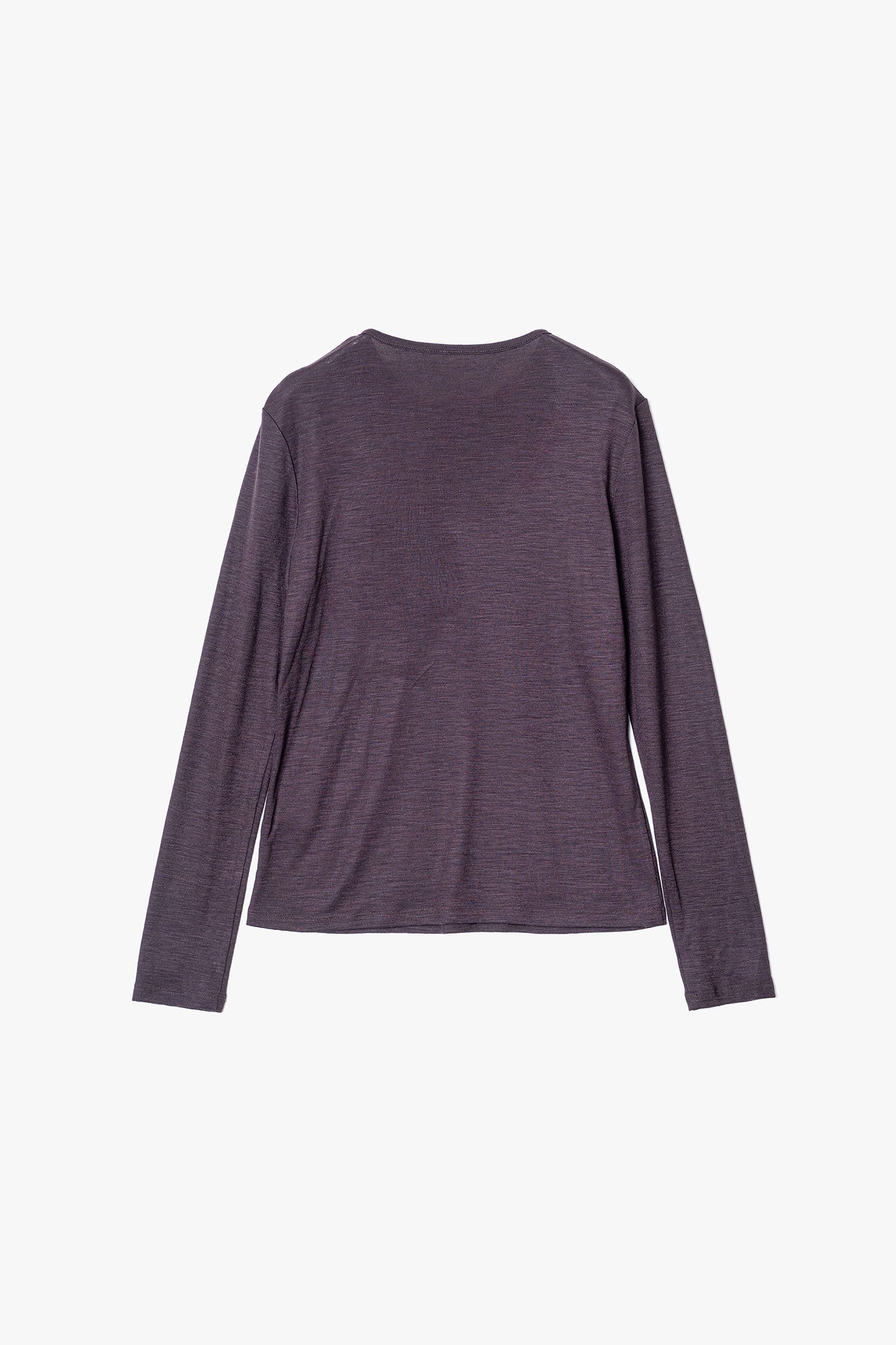WOOL SHEER JERSEY HENRY NECK TOP