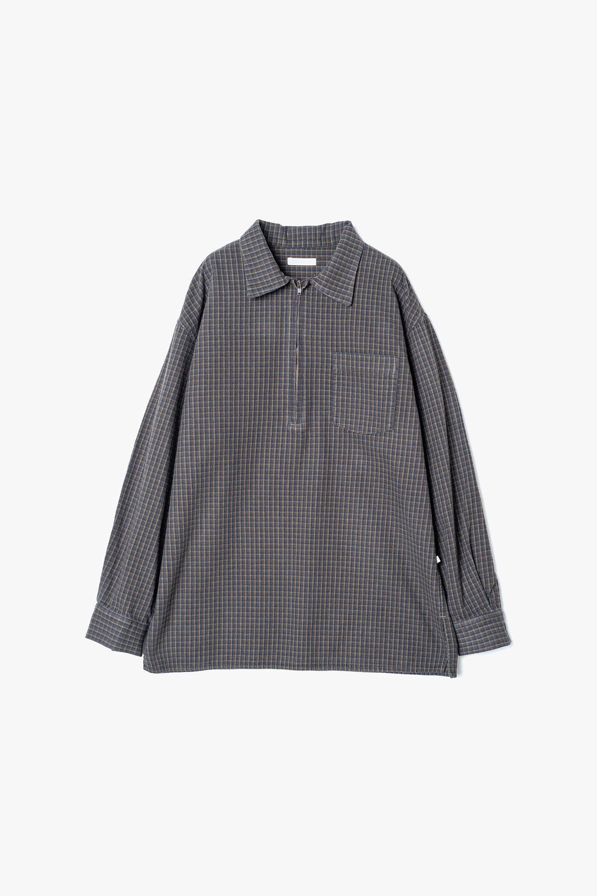 FLANNEL CHECK COTTON ZIP TOP
