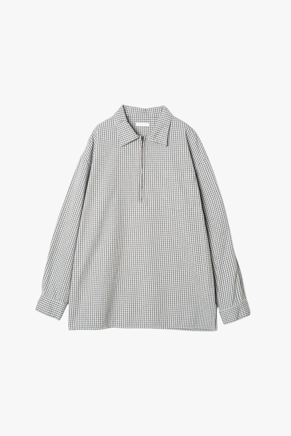 FLANNEL CHECK COTTON ZIP TOP