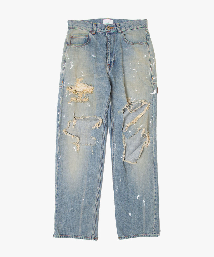 Organic Cotton Denim Pants*Crashed