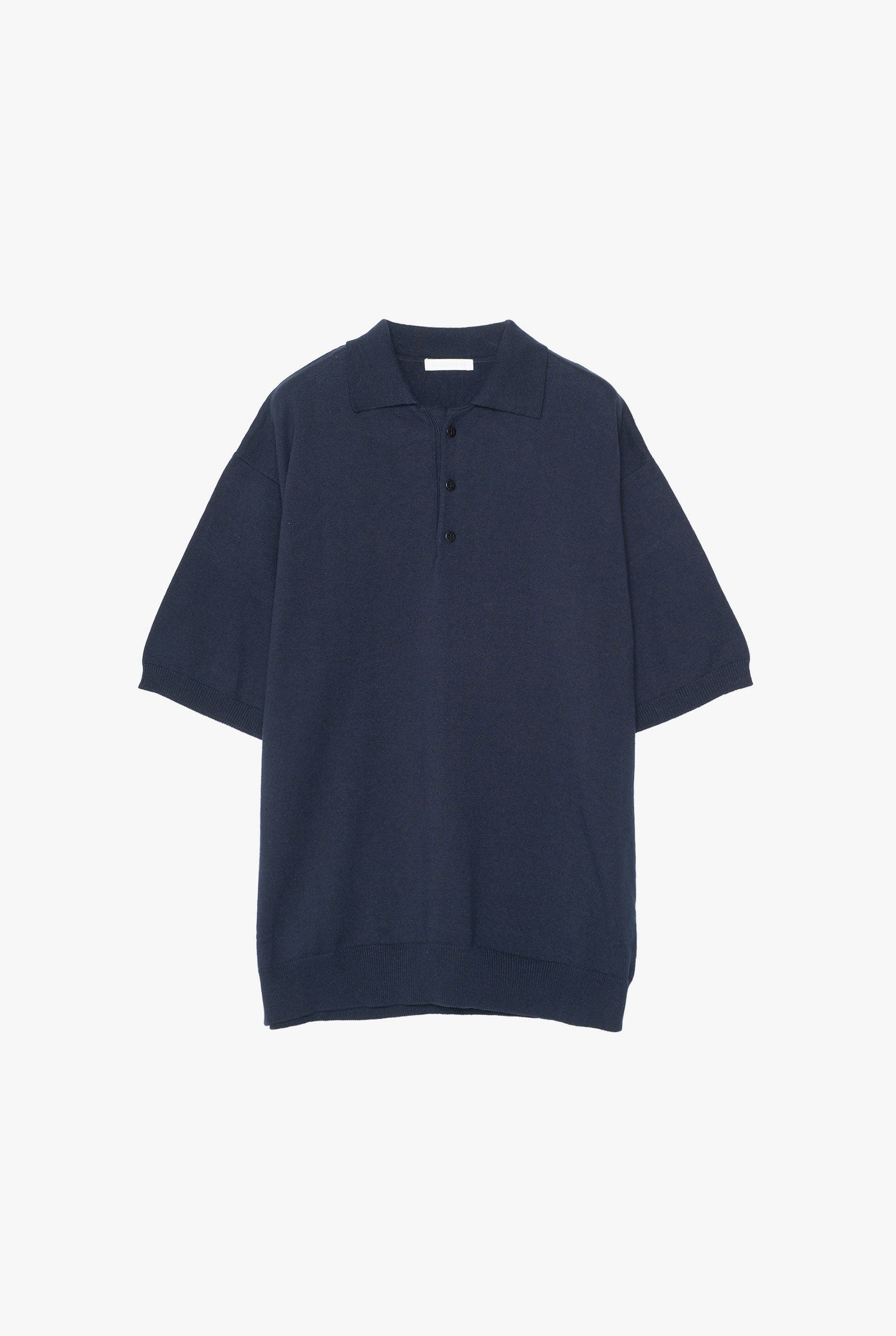 LINEN/COTTON KNIT POLO TOP