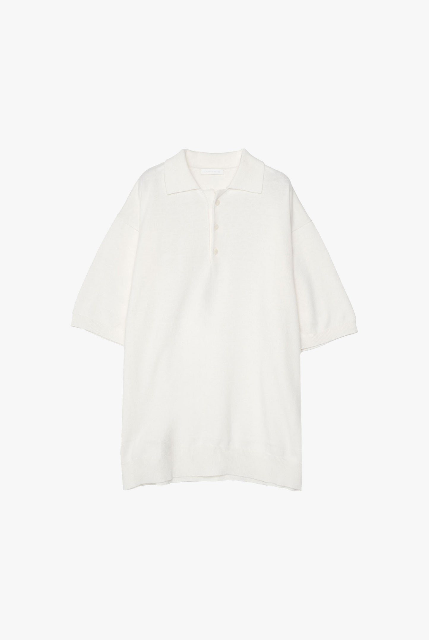 LINEN/COTTON KNIT POLO TOP
