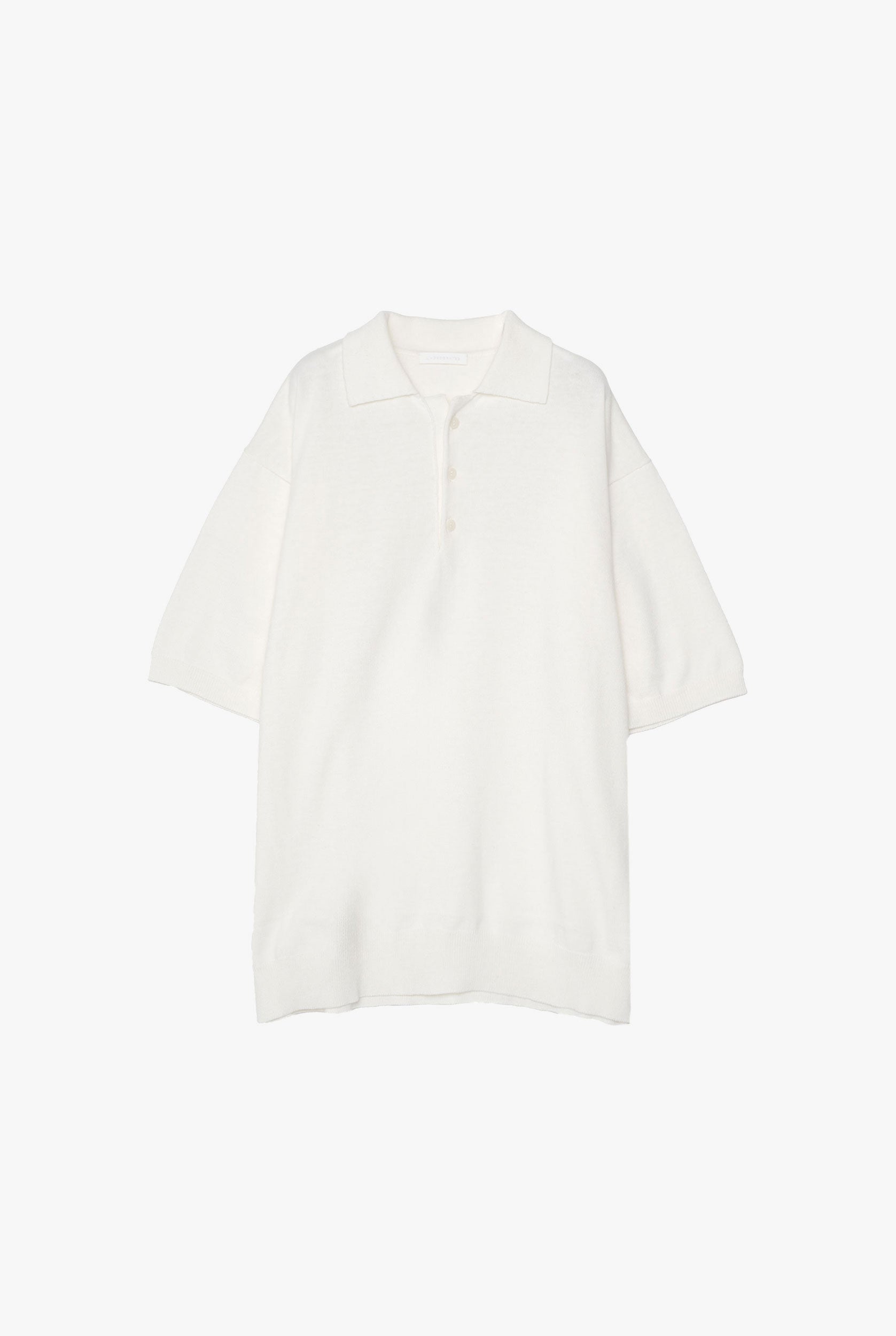 LINEN/COTTON KNIT POLO TOP