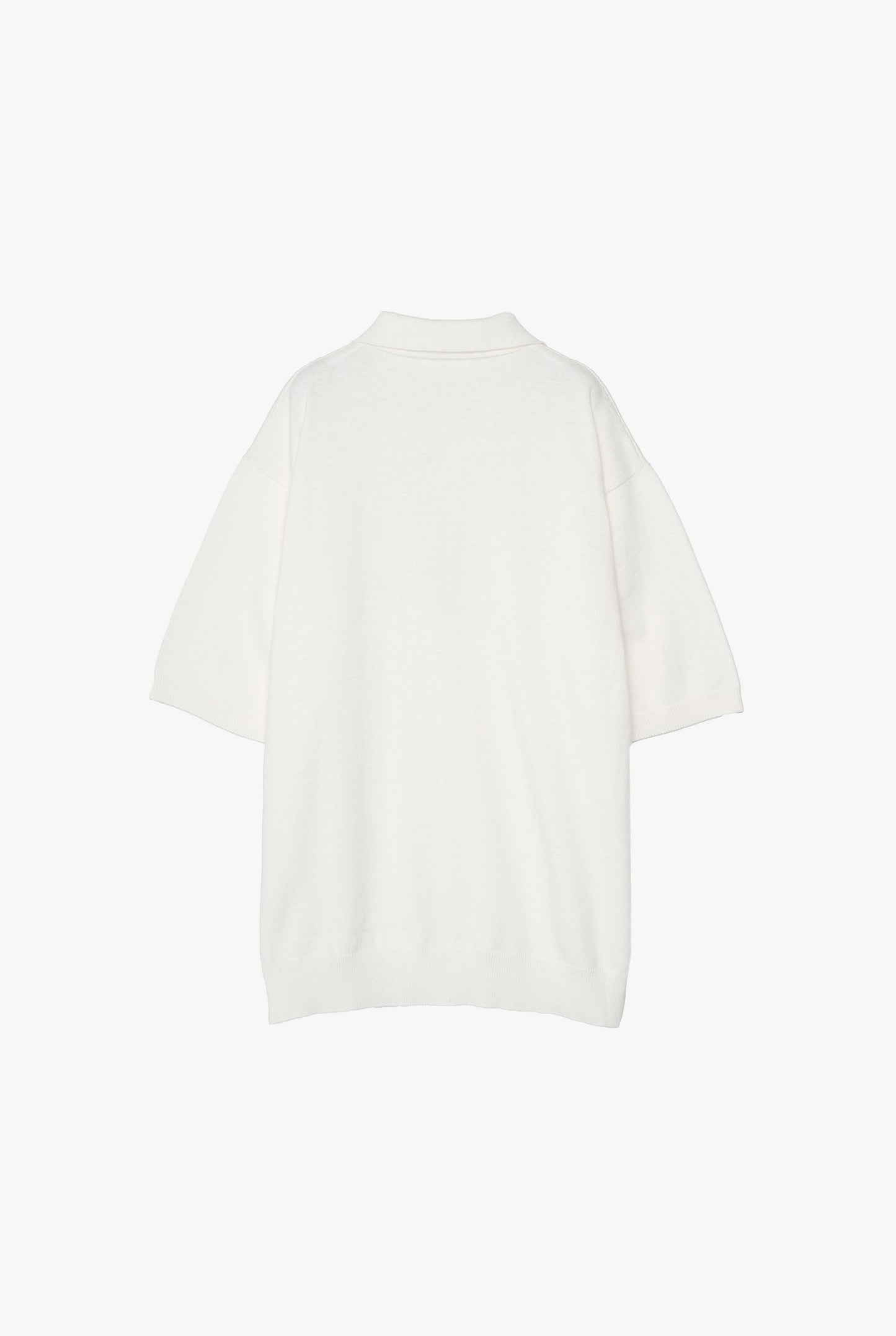 LINEN/COTTON KNIT POLO TOP