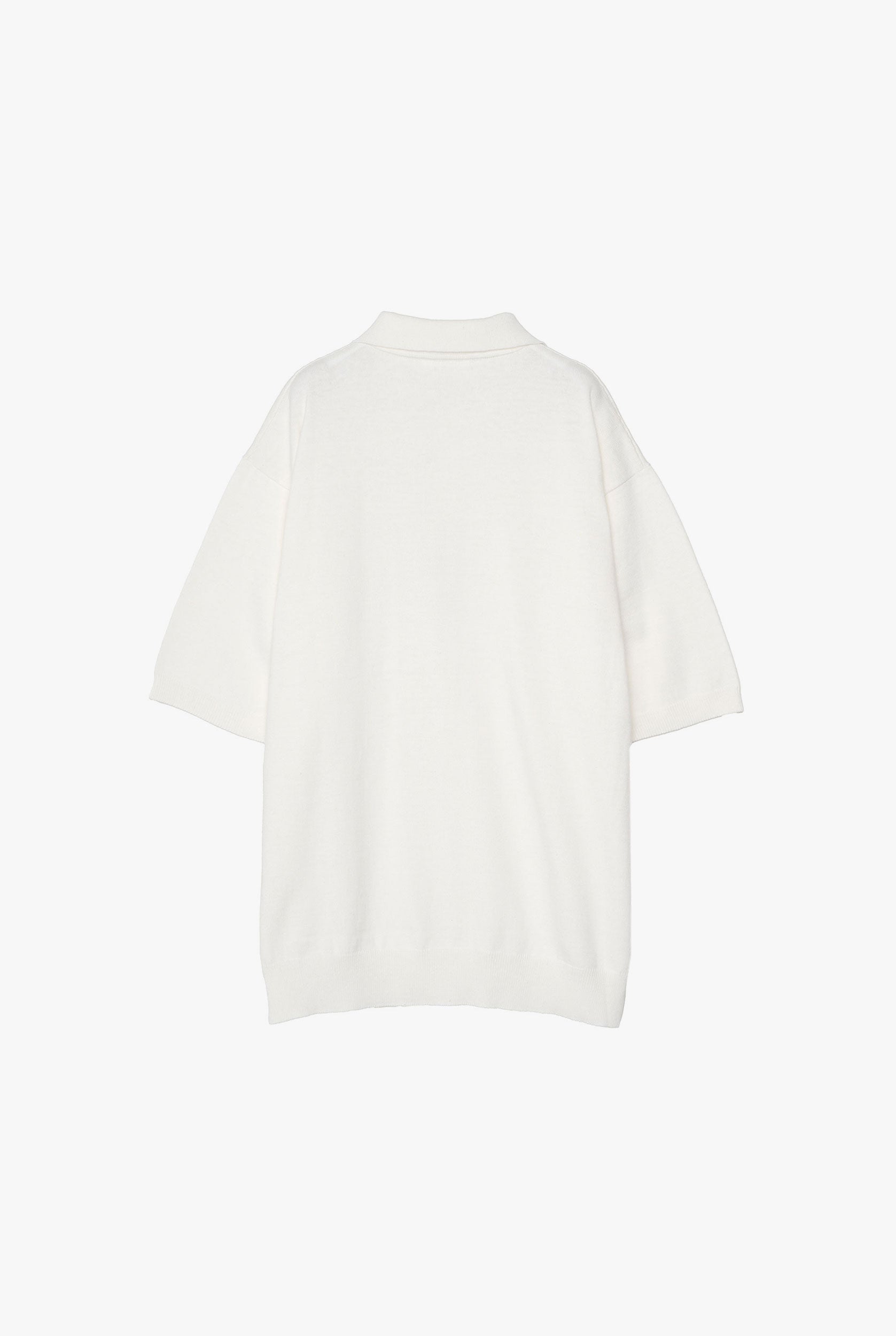 LINEN/COTTON KNIT POLO TOP