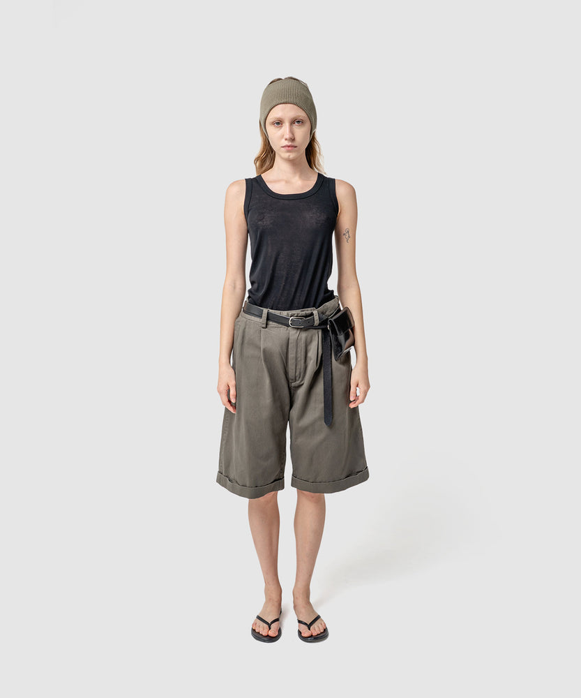 LEATHER POCKET BAG W/BELT