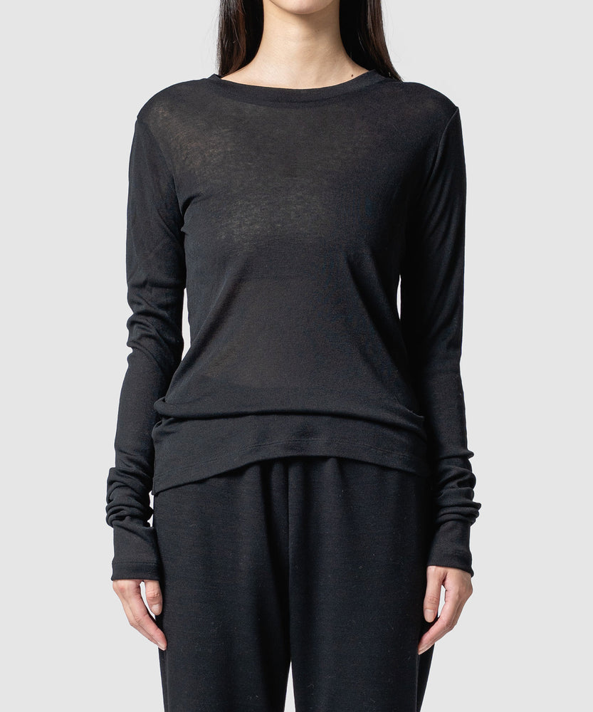 WOOL SHEER JERSEY TOP