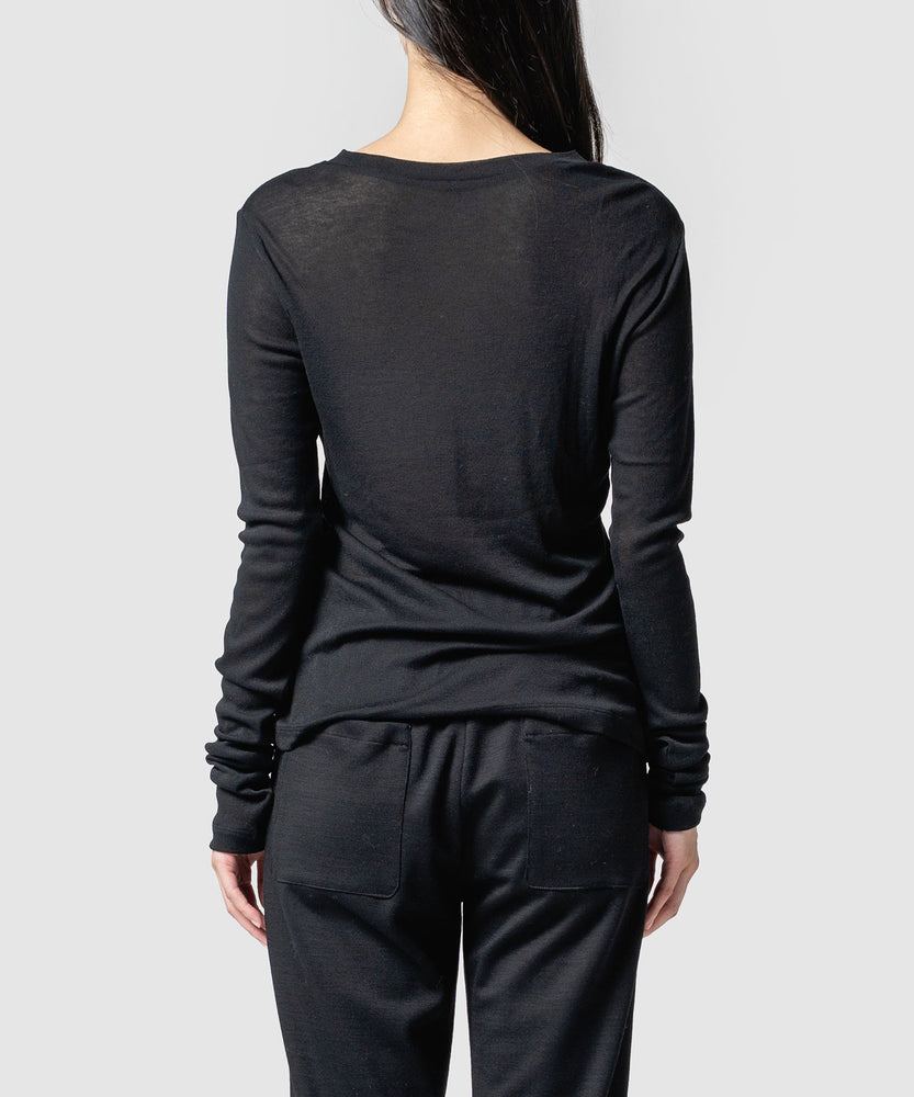 WOOL SHEER JERSEY TOP