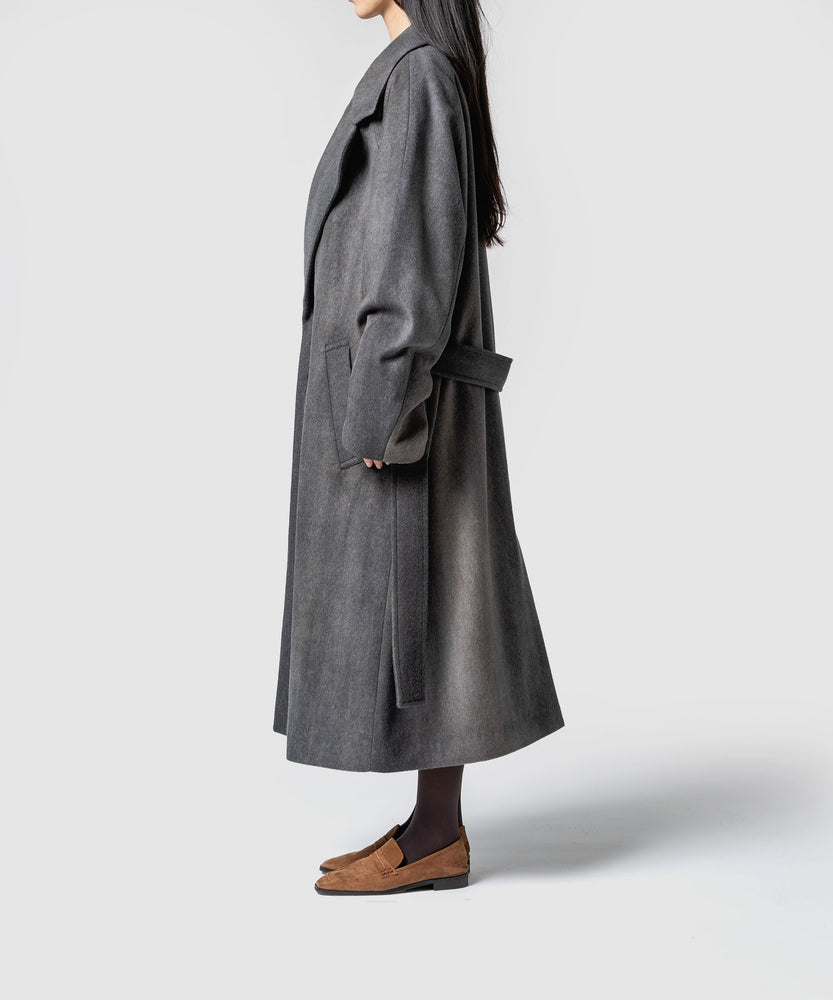 GRADATION WOOL MELTON COAT