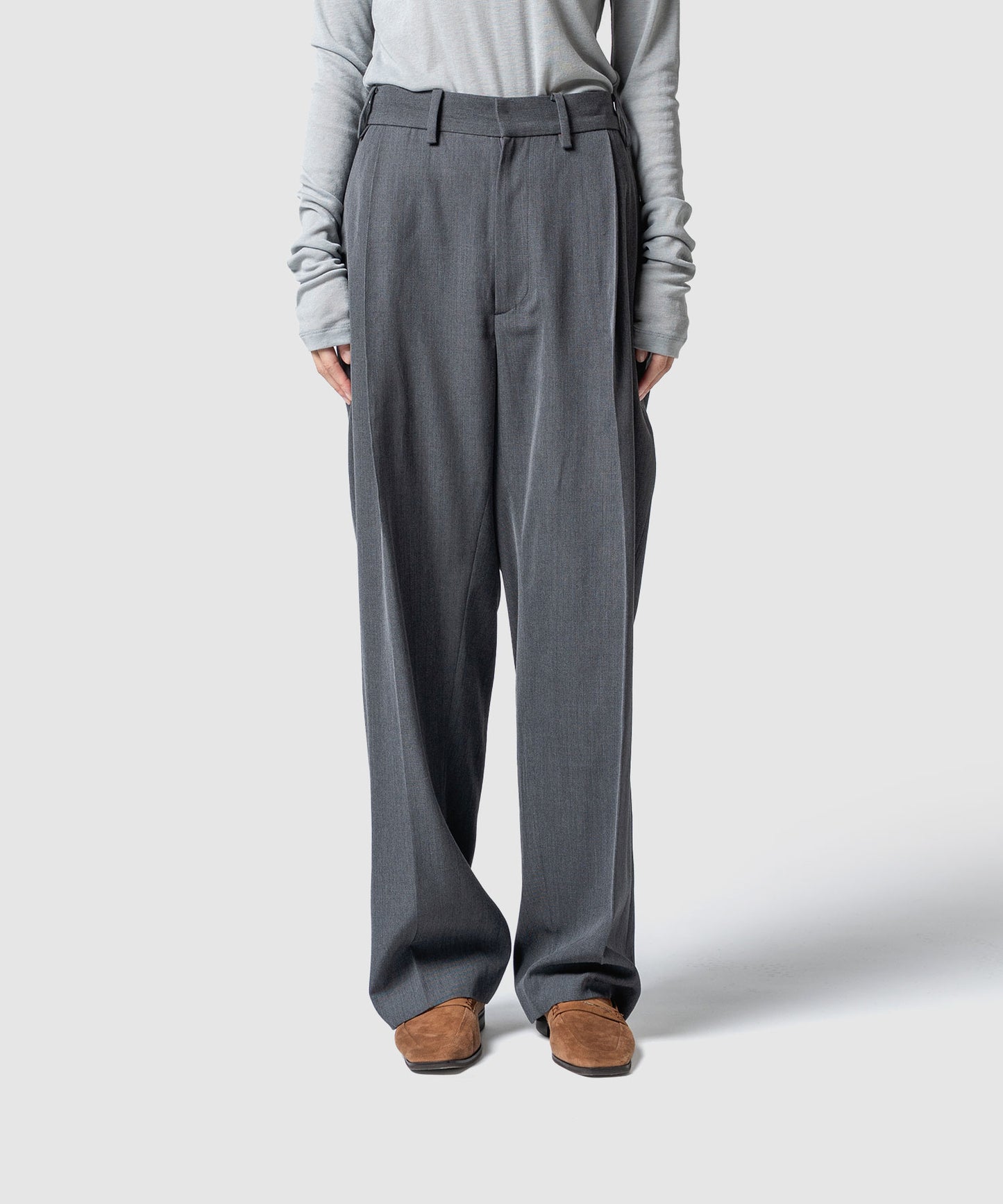 CLEAR WOOL TWILL PANTS