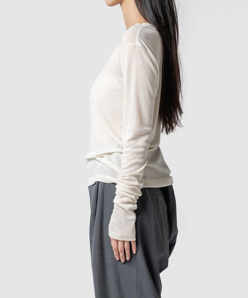 WOOL SHEER JERSEY TOP