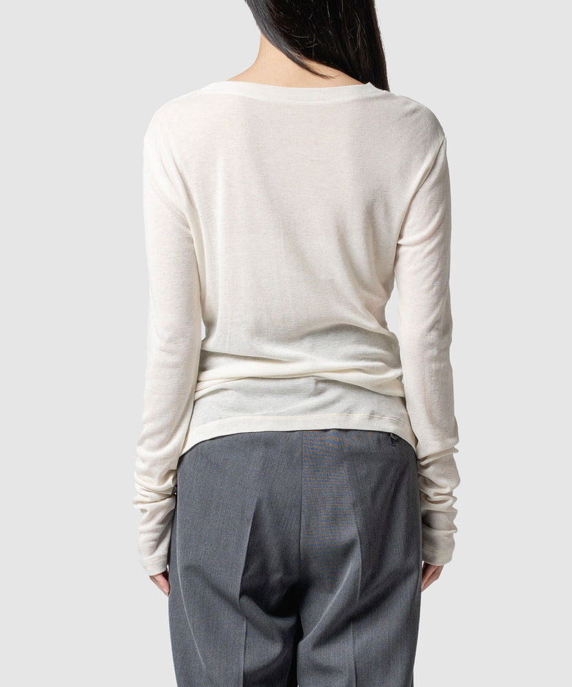 WOOL SHEER JERSEY TOP