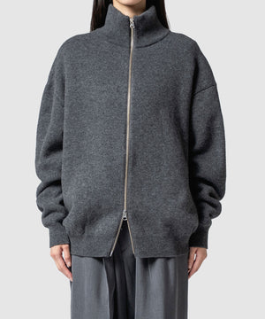 WOOL TERRY ZIP SWEATER