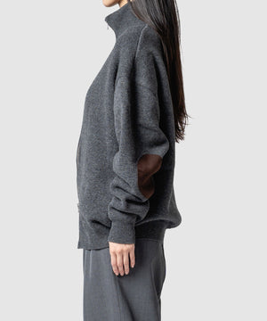 WOOL TERRY ZIP SWEATER