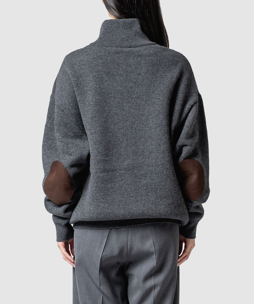 WOOL TERRY ZIP SWEATER