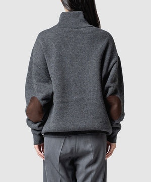WOOL TERRY ZIP SWEATER