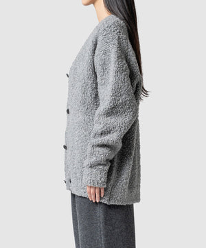 FUR WOOL KNIT CARDIGAN