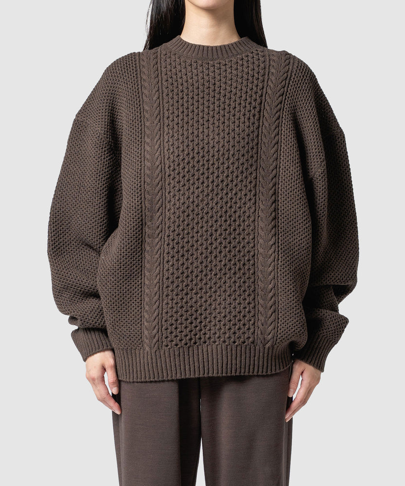 CABLE WOOL KNIT SWEATER