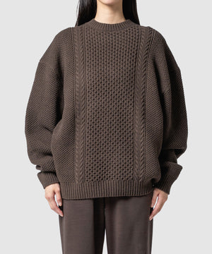 CABLE WOOL KNIT SWEATER